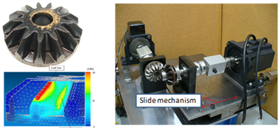 Developed bevel gear, analysis of stress and device for estimating driving performance